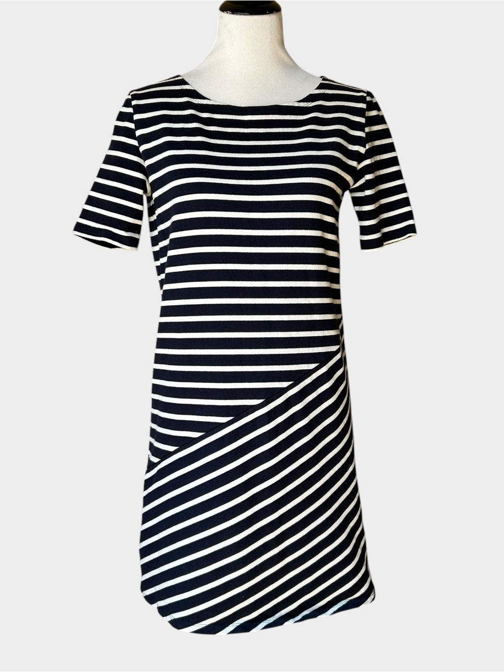 Petit Bateau Navy Ivory Striped Cotton Dress S French Chic Nautical